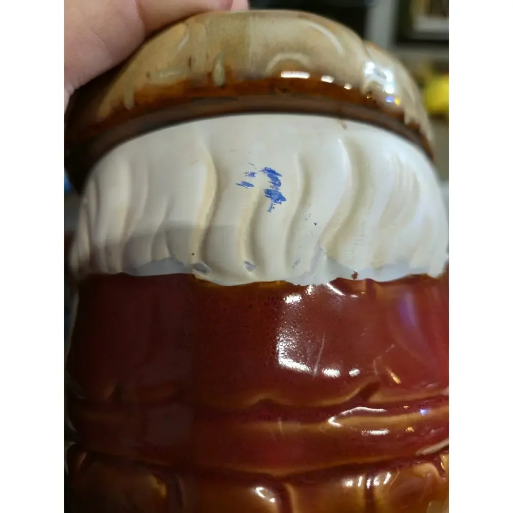 Vintage Gibson Santa Claus Cookie Jar Canister Christmas Kitchen Decor 7